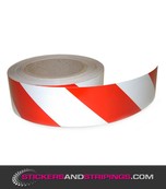 Reflecterende Tape Rood-Wit Links 50 mm breed