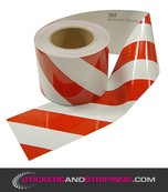 Reflecterende Tape Rood-Wit Links 100 mm breed
