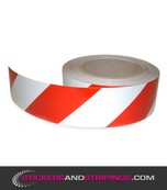 Reflecterende Tape Rood-Wit Rechts 50 mm breed
