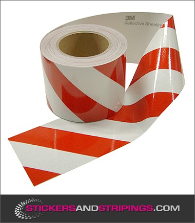 (V) Reflective tape 100 mm red white (L)