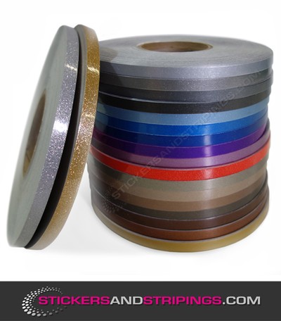 Kleurstalen striping op rol metallic