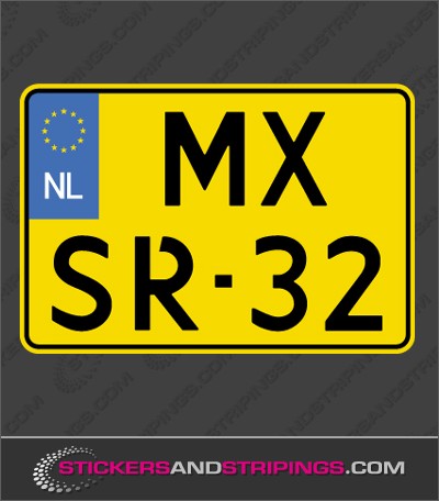 Licenseplate motorbike sticker NL 21 x 14,3 cm