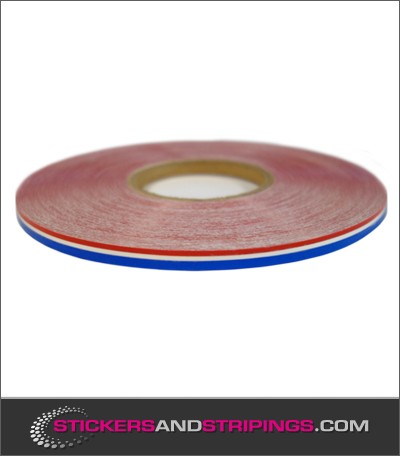 (M) Rood - Blauw striping 7,5 mm