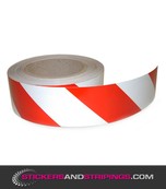 (V) Reflecterende tape 50 mm Rood / Wit (Links)