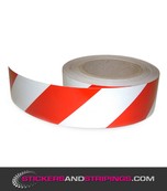 (V) Reflecterende tape 50 mm Rood / Wit (Rechts)