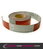 (T) Retro-reflecterende bloktape Rood / Wit