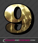 Racing number Gold 9